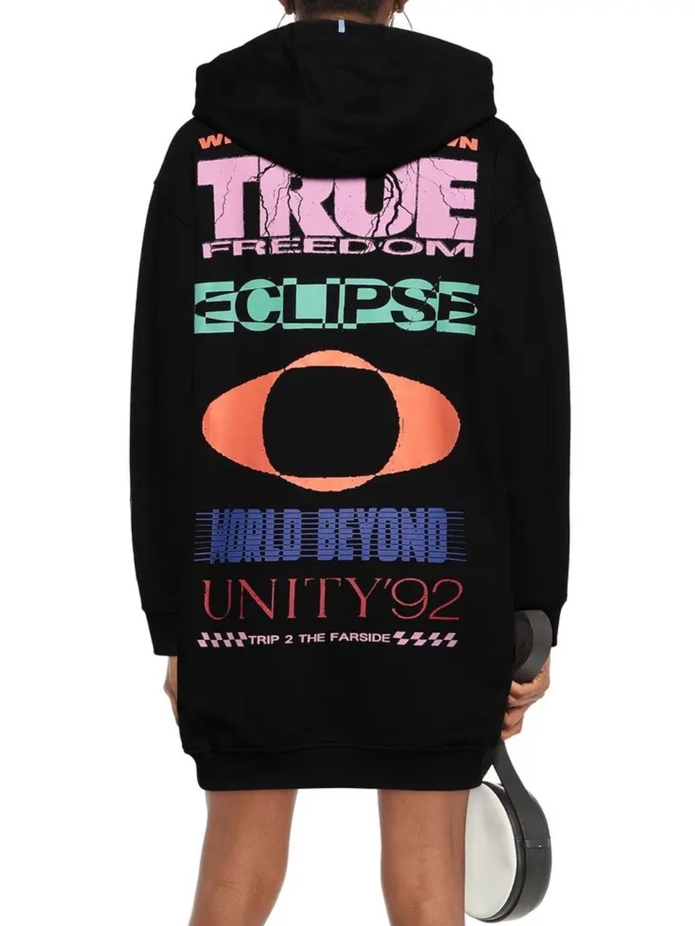 Alexander McQueen MCQ Black Rave Posters Hoodie Dress